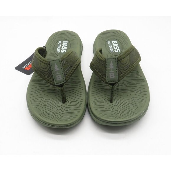 Bass Outdoor Men's Green Flip Flops  Size 7.5M  Durable & Comfortable NWB $45 - Picture 2 of 8